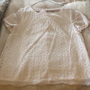 J Crew Lace White top